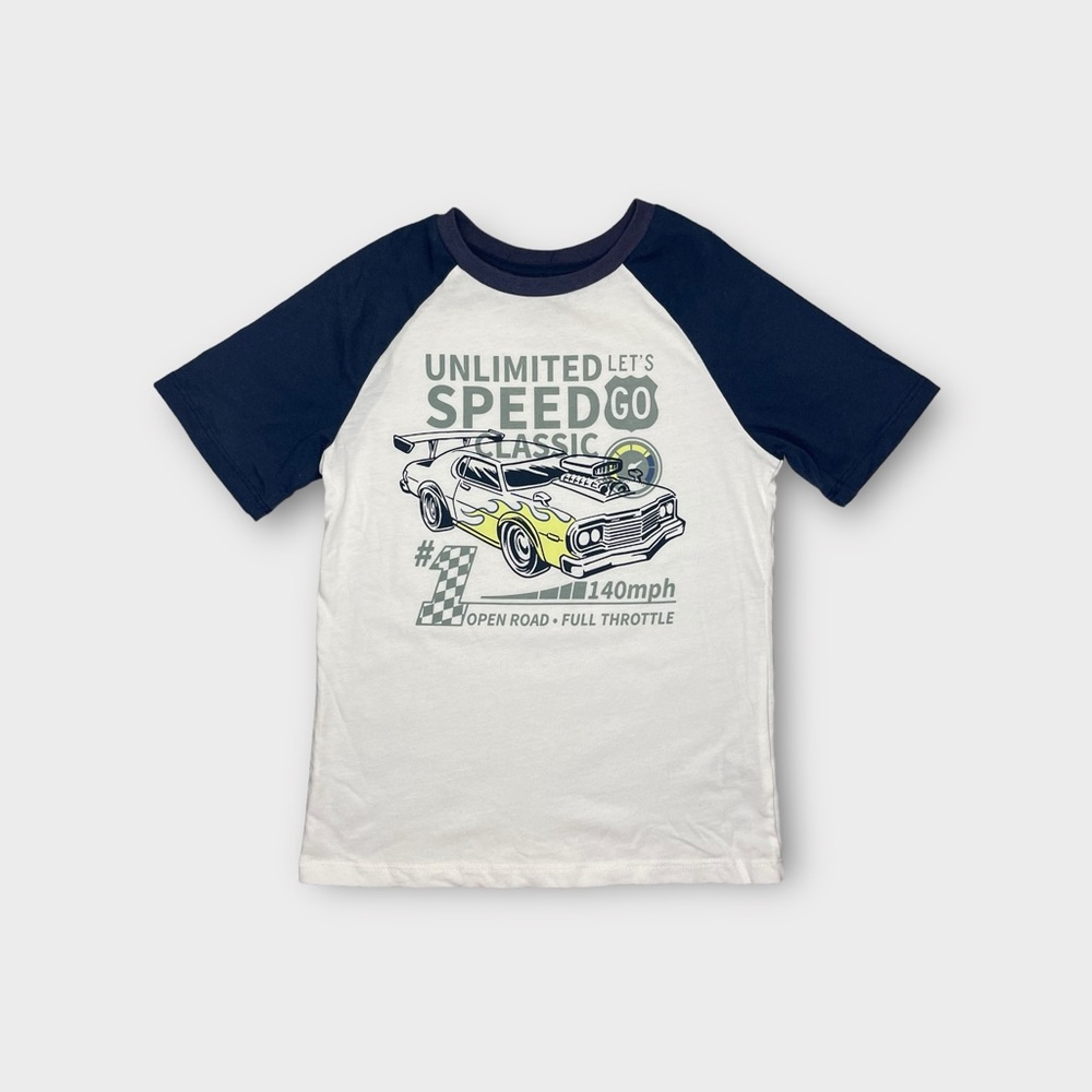 365 Kids Classic Car Graphic Raglan Shirt NWOT